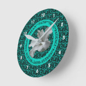 ハイビスカス感動的の励まし ラウンド壁時計 (傾斜)