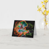 ハイビスカス抽象芸術フラワーアートノートカード カード (黄色い花)