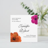 ハイビスカス日付の保存招待状 セーブザデート (スタンド正面)