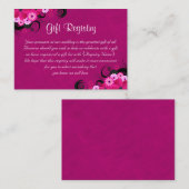 ハイビスカス明るい赤紫色ミ結婚ニのギフトレジストリ エンクロージャーカード (正面/裏面)