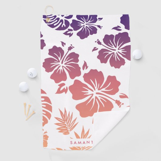 ハイビスカス模様 ゴルフタオル (インサイチュ)