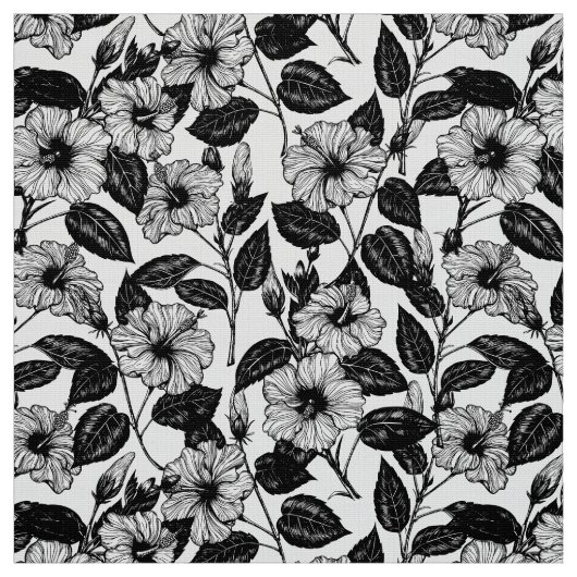 ハイビスカス模様 ファブリック (見本)