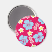 ハイビスカス模様 マグネット (正面/裏面)