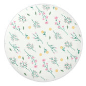 ハイビスカス水彩植物咲きシームレス セラミックノブ (正面)