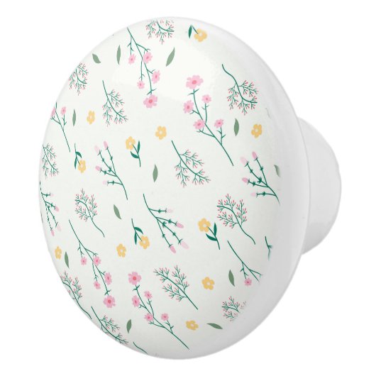 ハイビスカス水彩植物咲きシームレス セラミックノブ (右)