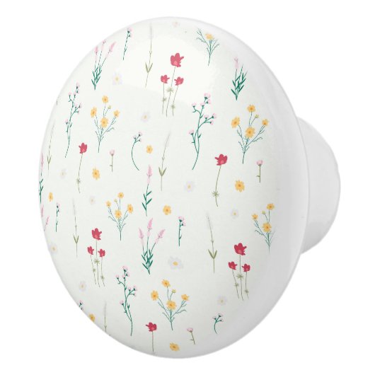 ハイビスカス水彩植物咲きシームレス セラミックノブ (右)