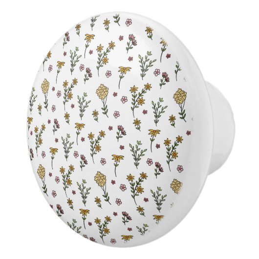 ハイビスカス水彩植物咲きシームレス セラミックノブ (右)