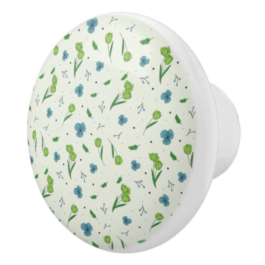 ハイビスカス水彩植物咲きシームレス セラミックノブ (右)