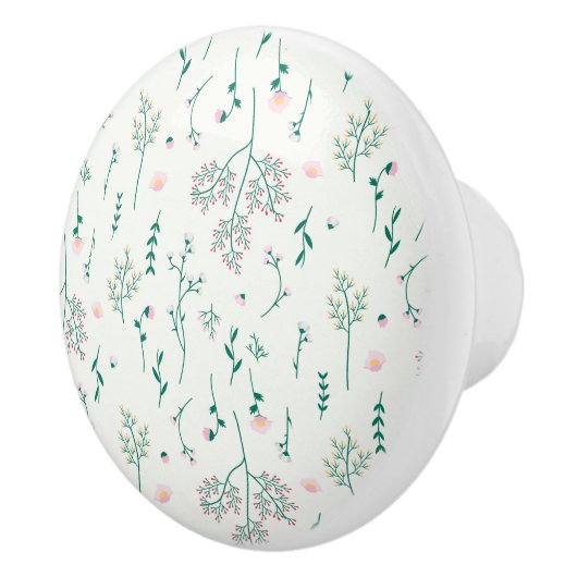 ハイビスカス水彩植物咲きシームレス セラミックノブ (右)