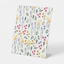 ハイビスカス水彩植物咲きシームレス 台座サイン