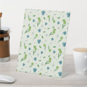 ハイビスカス水彩植物咲きシームレス 台座サイン (インサイチュ)