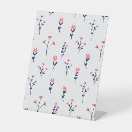 ハイビスカス水彩植物咲きシームレス 台座サイン