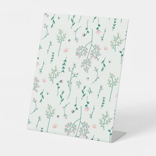 ハイビスカス水彩植物咲きシームレス 台座サイン (正面)