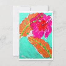 ハイビスカス熱帯ノートカード