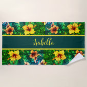 ハイビスカス熱帯ハワイアンビーチタオル ビーチタオル (正面)