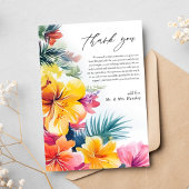 ハイビスカス熱帯ビーチ行先結婚式 サンキューカード