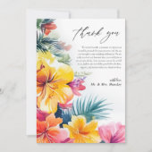 ハイビスカス熱帯ビーチ行先結婚式 サンキューカード (正面)