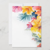 ハイビスカス熱帯ビーチ行先結婚式 サンキューカード (裏面)