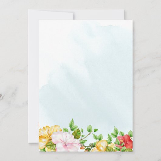 ハイビスカス熱帯フローラ結婚ズ 招待状 (裏面)