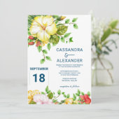 ハイビスカス熱帯フローラ結婚式招待状 招待状 (スタンド正面)
