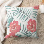 ハイビスカス熱帯フローラ装飾用クッション クッション (ブランケット)