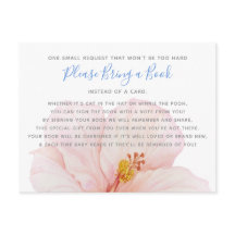 ハイビスカス熱帯産ベビーシャワーがブックカードを持ち込む