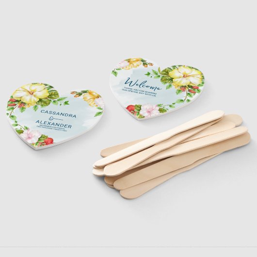 ハイビスカス熱帯結婚フローラのハンドファン ハンドファン (組立なし)