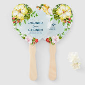 ハイビスカス熱帯結婚フローラのハンドファン ハンドファン (正面&裏面)