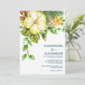 ハイビスカス熱帯結婚式招待状 招待状 (スタンド正面)