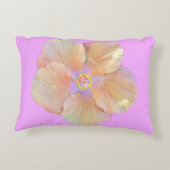 ハイビスカス熱帯花かわいい桃色の紫 アクセントクッション (裏面)