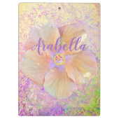 ハイビスカス熱帯花ピンク金ゴールド紫かわいい クリップボード (裏面)