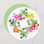 ハイビスカス熱帯花リース夏 招待状 (正面/裏面)