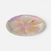 ハイビスカス熱帯花虹色ピンク金ゴールドかわいい ペーパープレート (アングル)