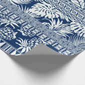 ハイビスカス熱帯葉オーナメントハワイアンウォラパップ ラッピングペーパー (角)