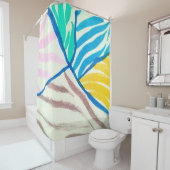 ハイビスカス熱帯葉ハワイオーナメントワルパプ シャワーカーテン (インサイチュ)