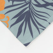 ハイビスカス花シームレスパターン、ヴィンテージフローラw フリースブランケット (角)