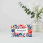 ハイビスカス花パターカラフルン花 名刺 (スタンド正面)