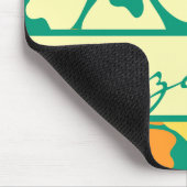 ハイビスカス花パターンモノグラム マウスパッド (コーナー)