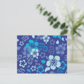 ハイビスカス花模様はがき ポストカード (スタンド正面)