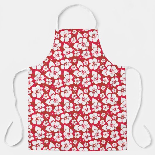 ハイビスカス花模様 エプロン (正面)