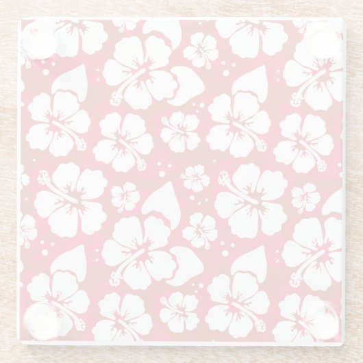 ハイビスカス花模様 ガラスコースター (裏面)