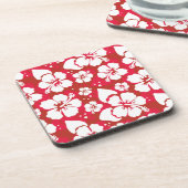 ハイビスカス花模様 コースター (左側)