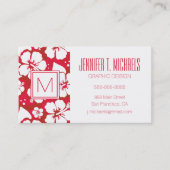 ハイビスカス花模様 名刺 (正面)