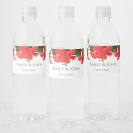 ハイビスカス花水瓶ラベル ペットボトルラベル