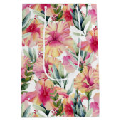 ハイビスカス花50誕生日 ミディアムペーパーバッグ (裏面)