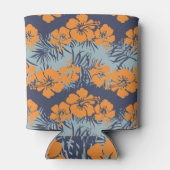 ハイビスカス花:ヴィンテージフローラ壁紙 缶クーラー (裏面)