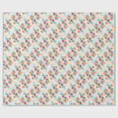 ハイビスカス花：水彩イラストレーション模様 ラッピングペーパー (フラット)