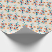 ハイビスカス花：水彩イラストレーション模様 ラッピングペーパー (角)