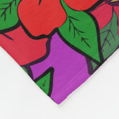 ハイビスカス花#1 フリースブランケット (角)