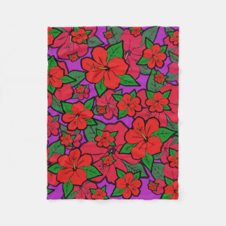 ハイビスカス花#1 フリースブランケット